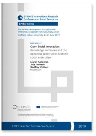Open social innovation: Knowledge commons and the openness spectrum in Scottish social enterprise