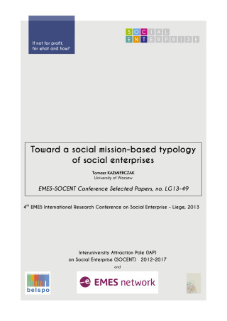 Toward a social mission-based typology of social enterprises